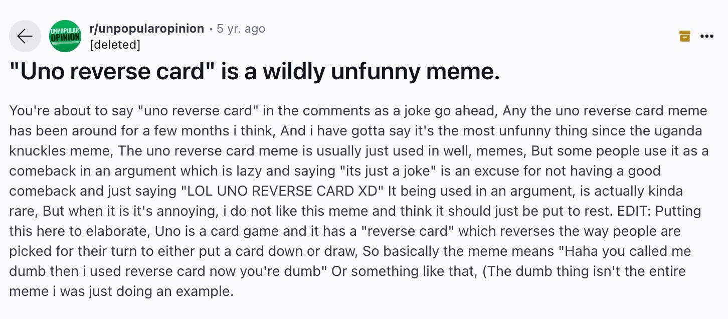 uno reverse card meme reddit