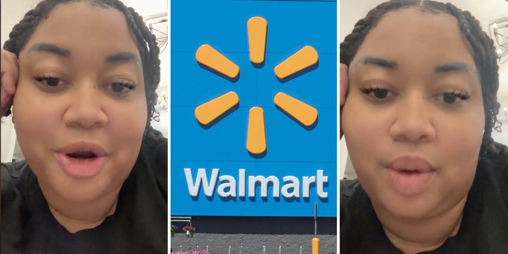 Woman talking(l+r), Walmart(c)