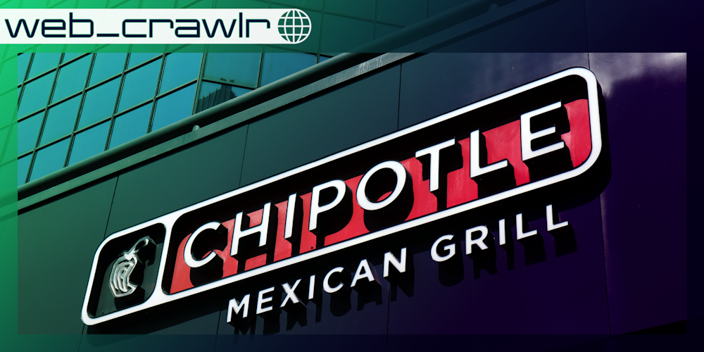 A Chipotle sign. The Daily Dot newsletter web_crawlr logo is in the top left corner.