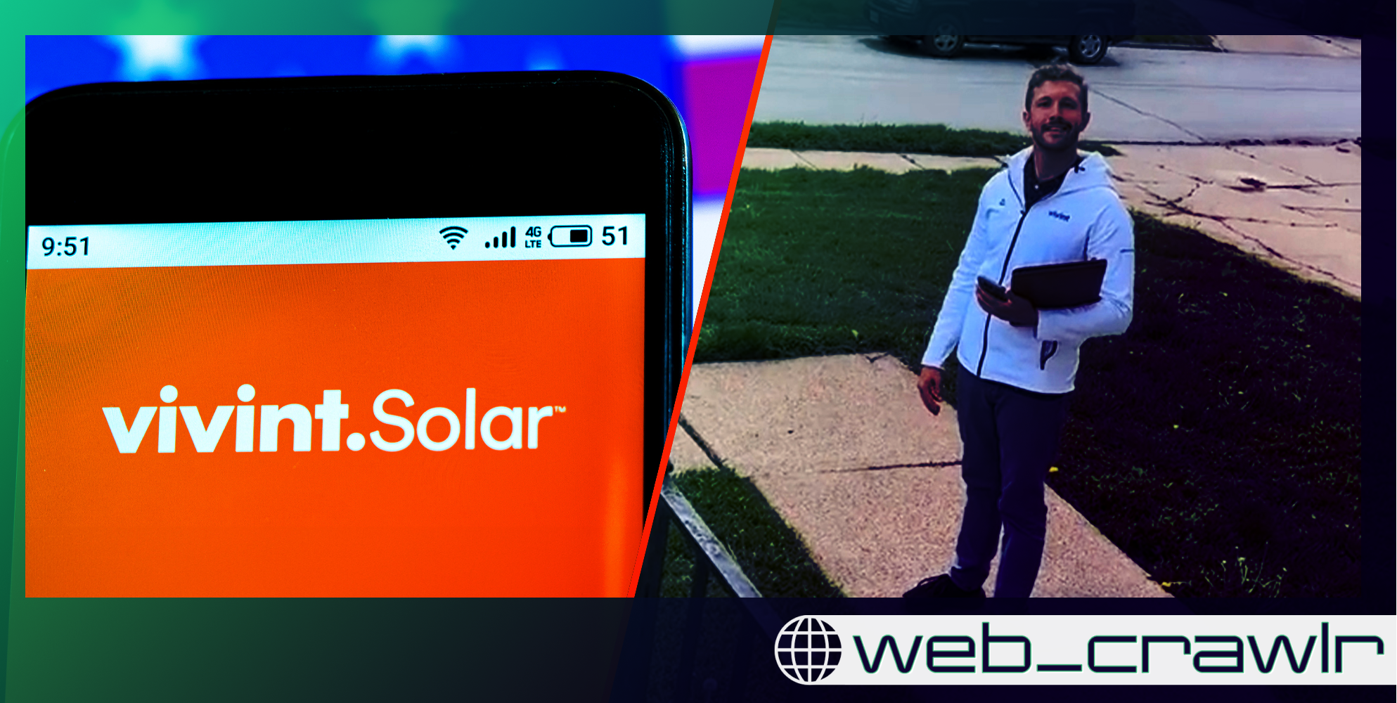 Salesman shows up during a tornado