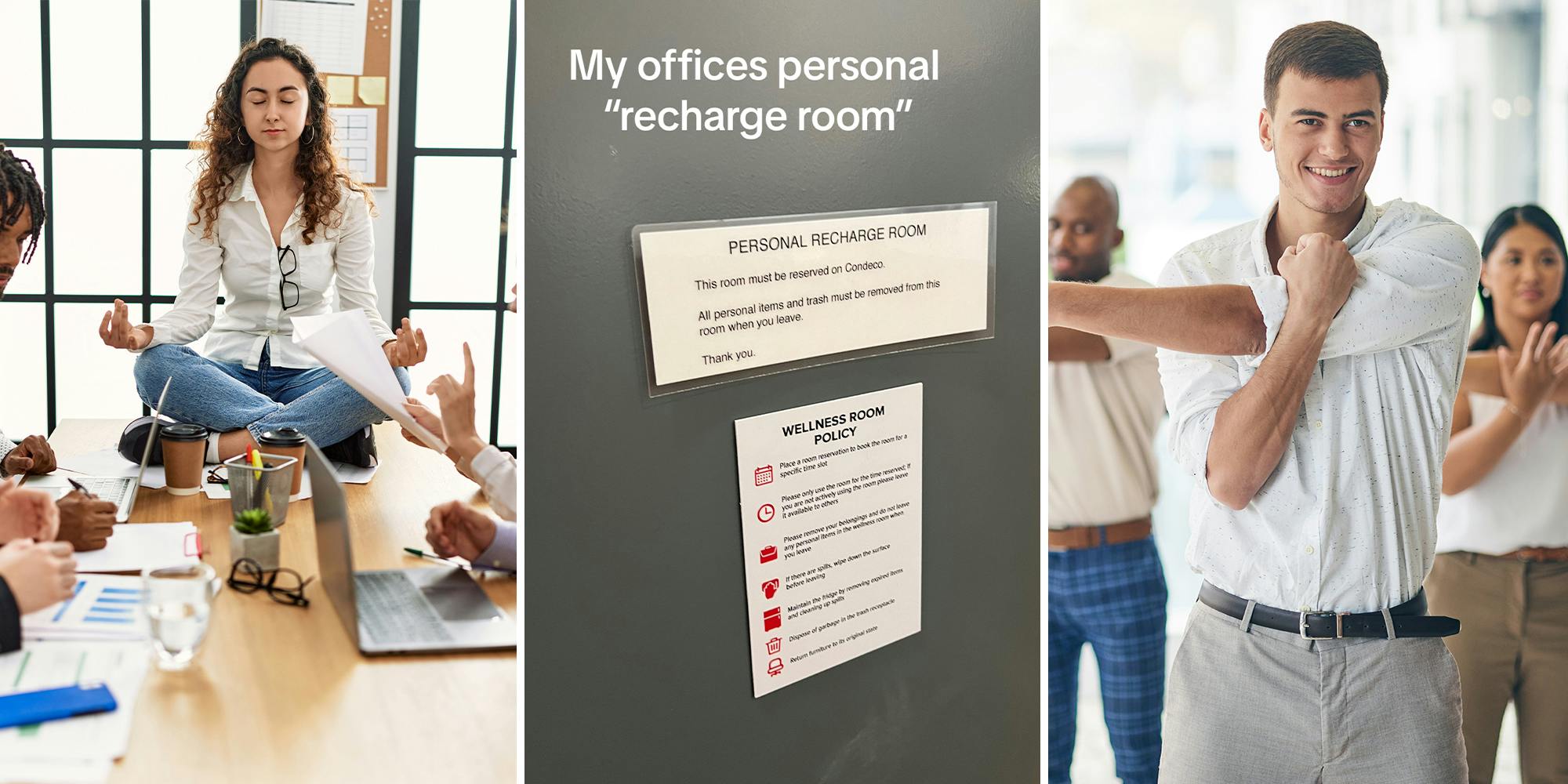 Worker returns to the office. Then they see the ‘recharge room’