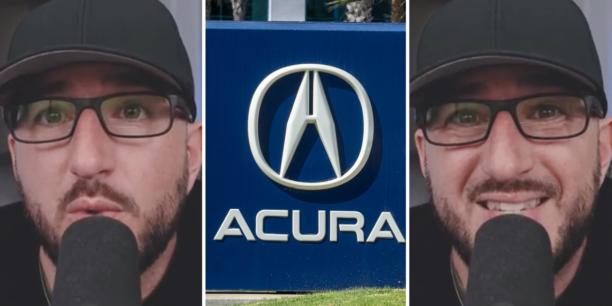 Man talking(l+r), Acura(c)