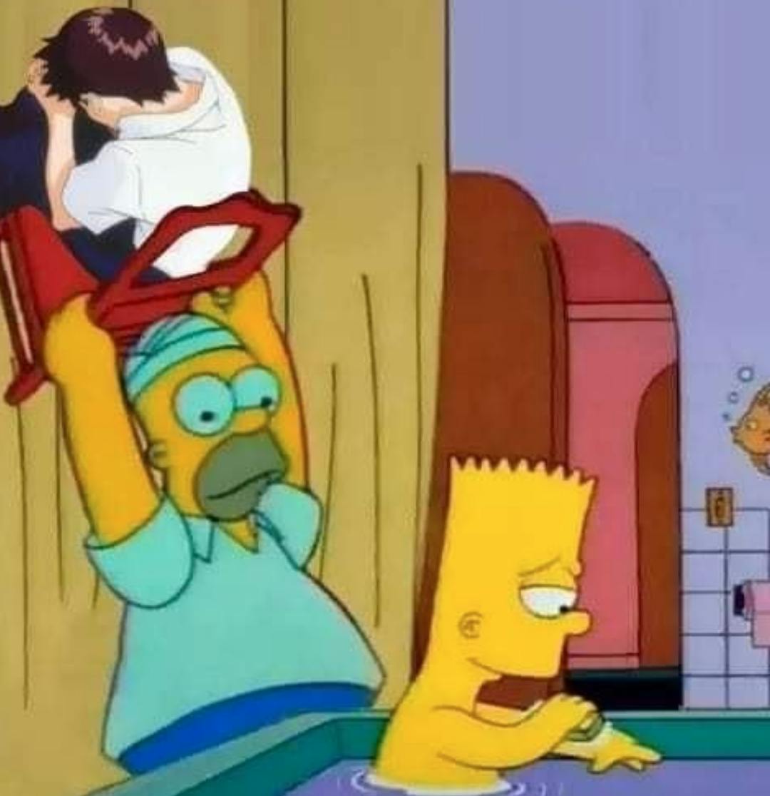 Shinji Chair Homer Bart Simpson Know Your Meme Pinterest