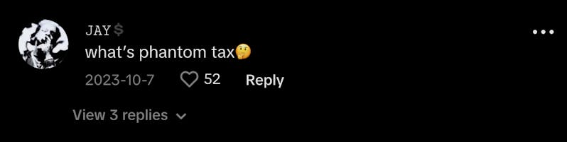 Jay TikTok Phantom Tax Fanum Tax Comment