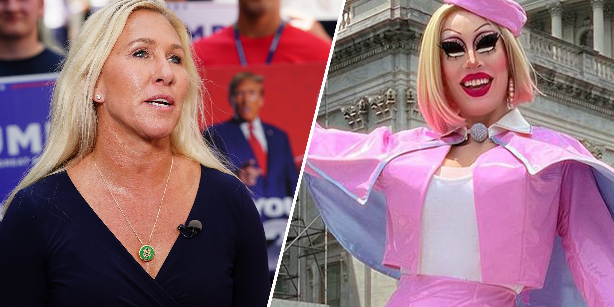 MTG called out a female drag queen for 'pretending' to be a woman