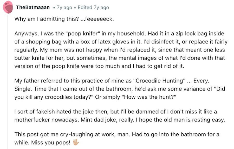 Poop knife story