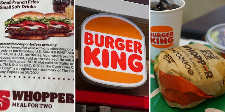 Burger King customer realizes how much less his Whopper cost in 2022 after finding old coupon