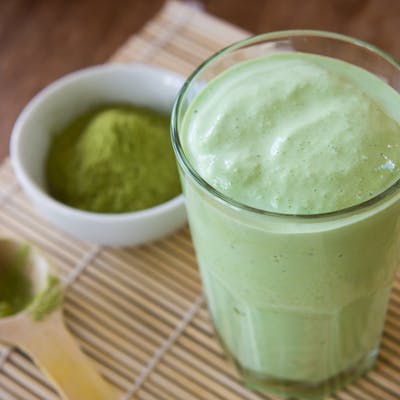 green powder and smoothie