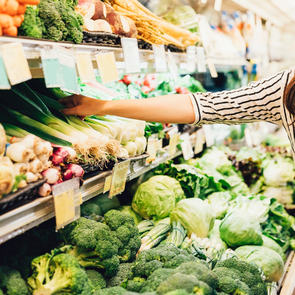 Produce in grocery store