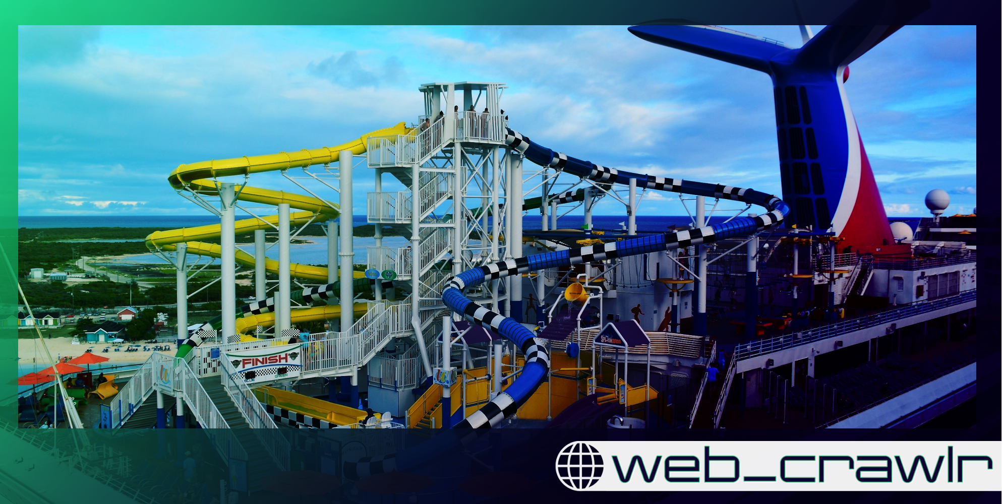 Scary trip on a cruise ship water slide