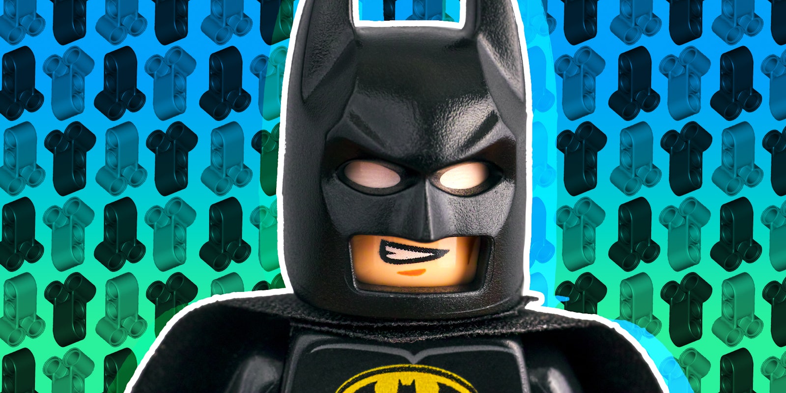 Lego batman over background of pieces 32557