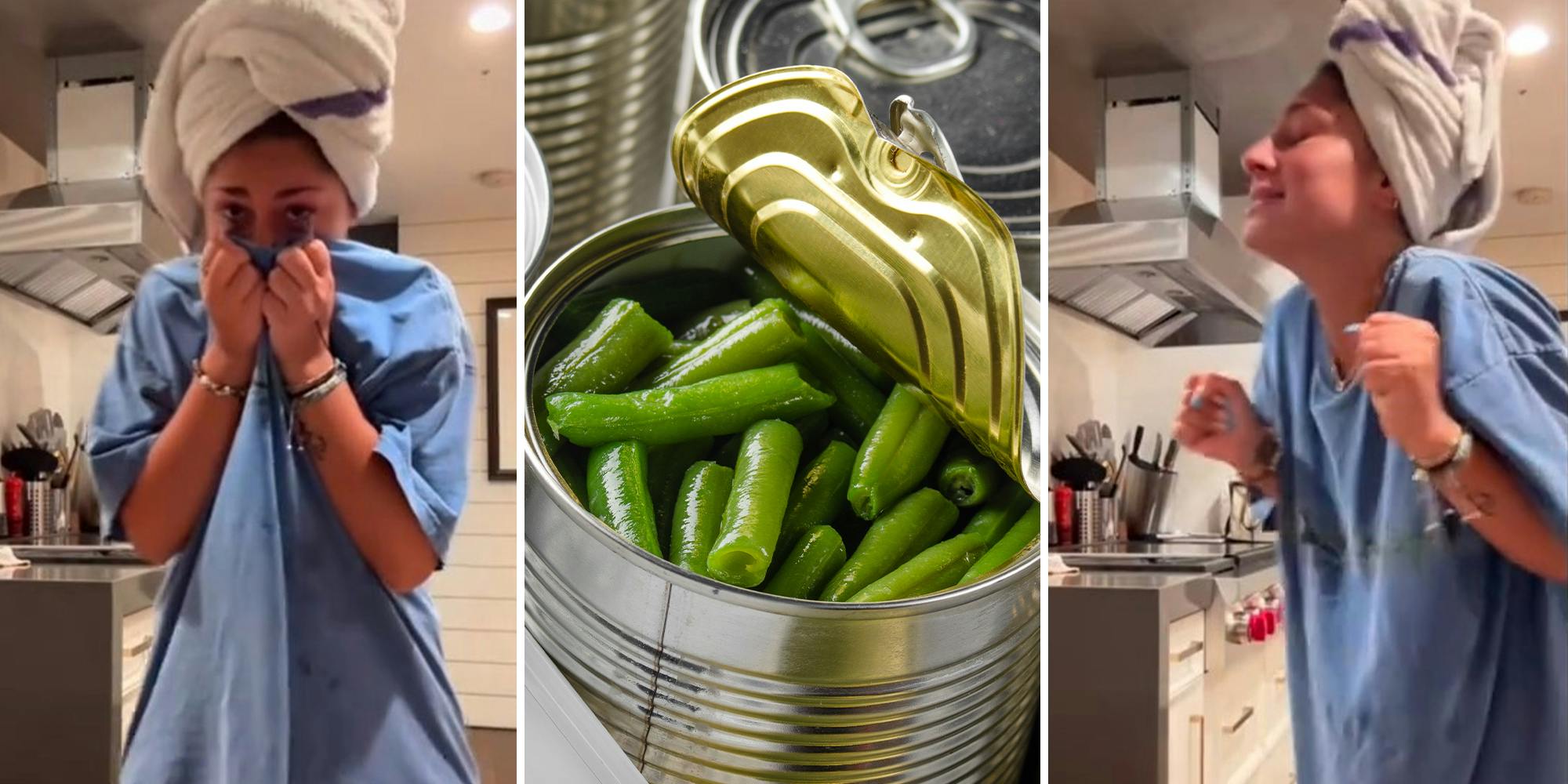 Woman finds something unusual in can of green beans
