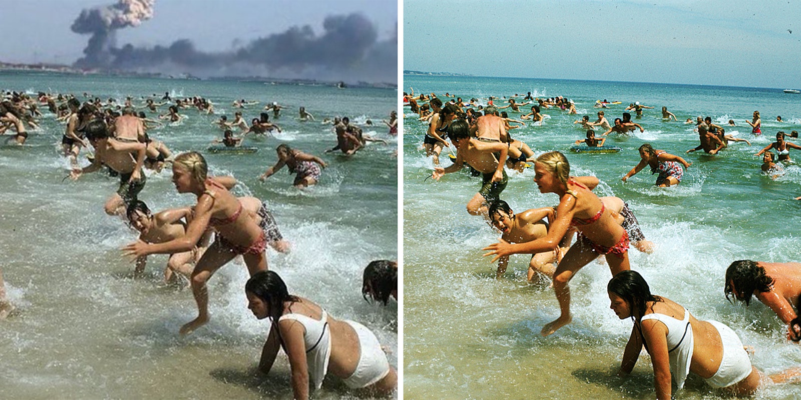 A still image from 'Jaws' is being used to try and blame Russia for beach bombing