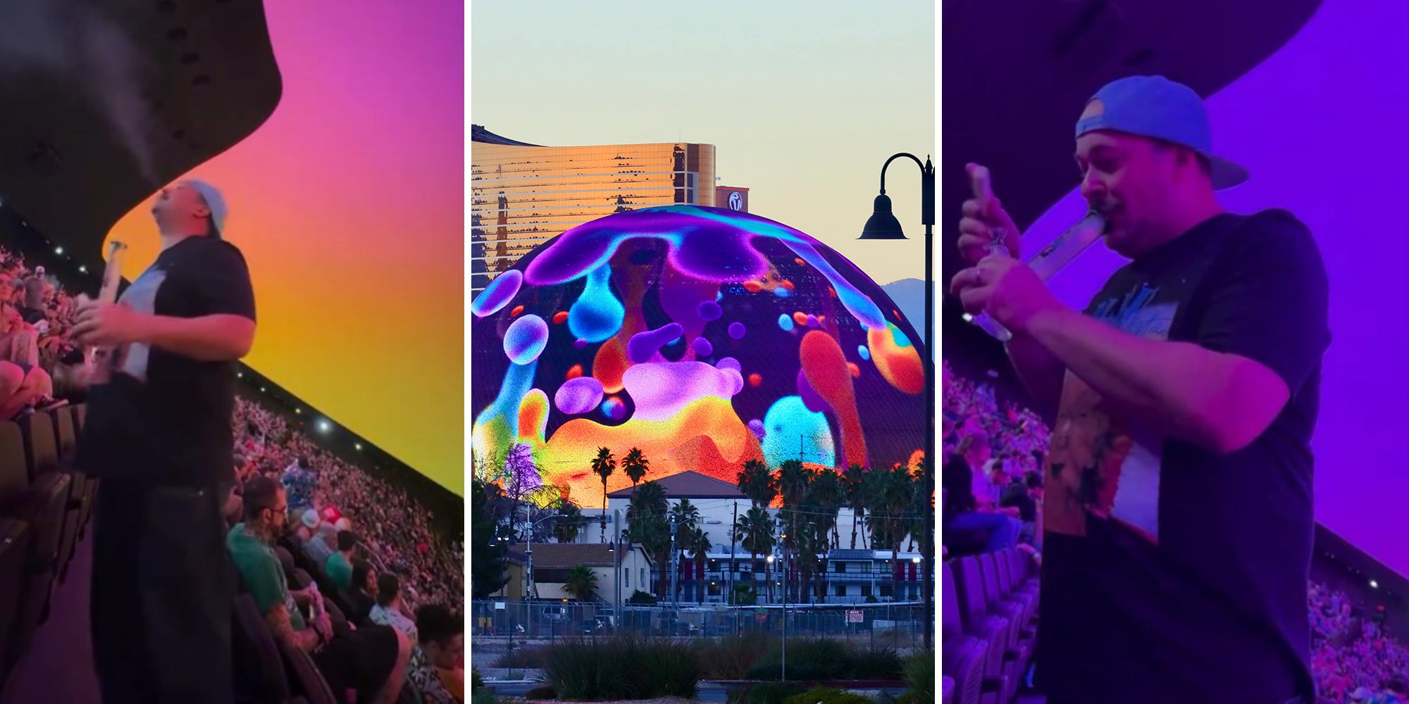 Man says he was banned from the Vegas Sphere for taking a bong rip