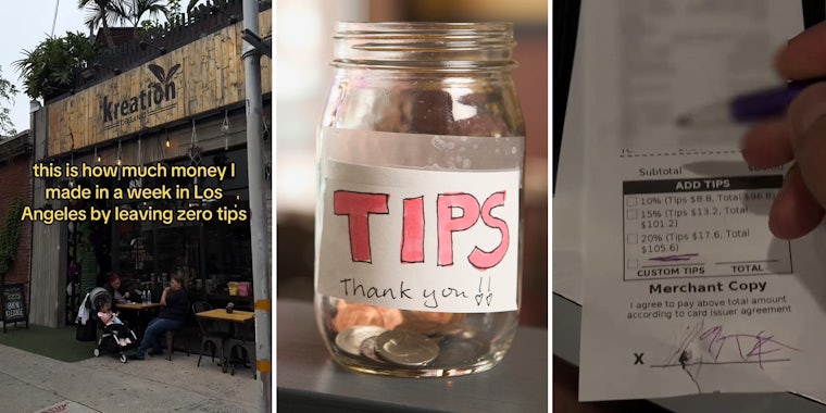 Los Angeles resident says they ‘made’ $152 in a week by leaving $0 tips everywhere they went