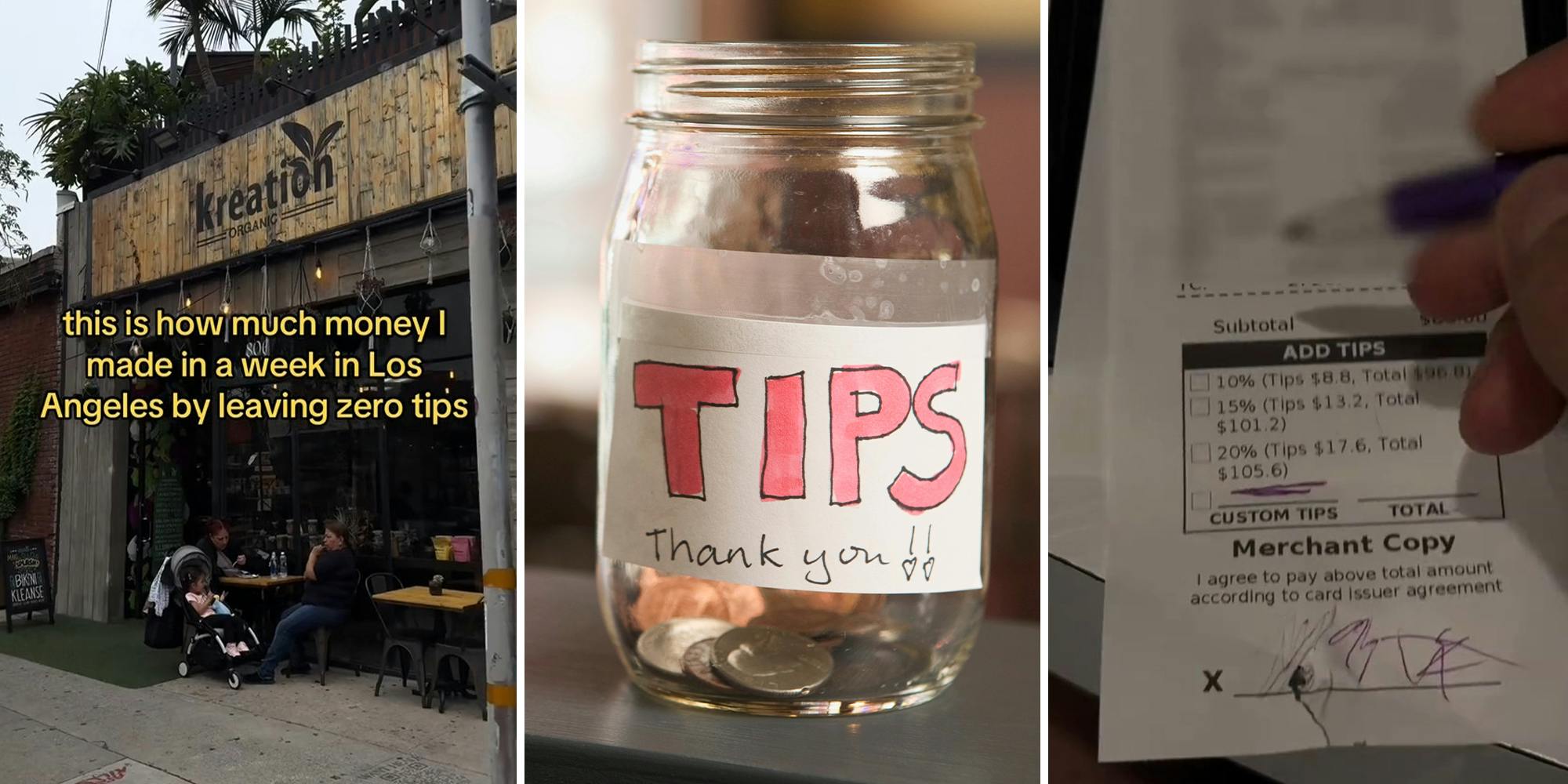 Los Angeles resident says they ‘made’ $152 in a week by leaving $0 tips everywhere they went