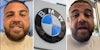 Man talking(l+r), BMW logo(c)