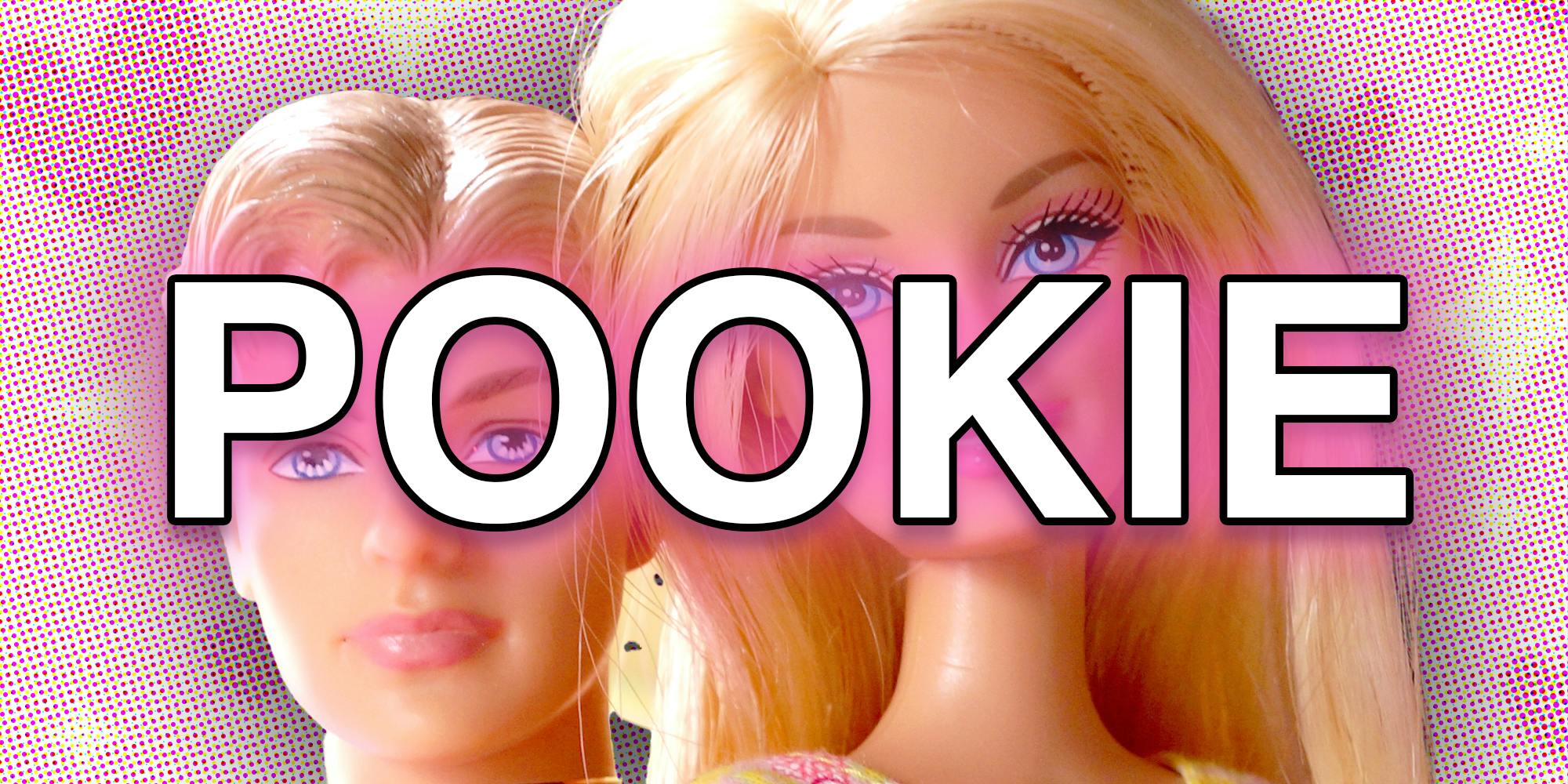 Barbie and ken with the word "pookie" over them