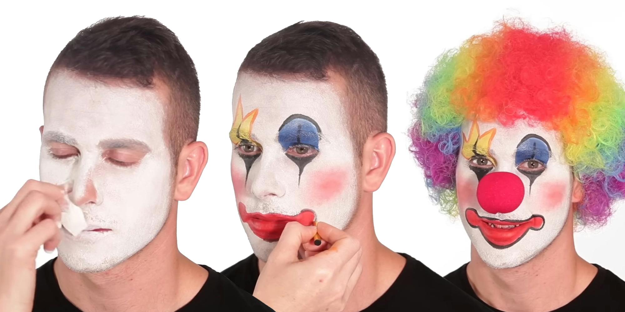 putting on clown makeup