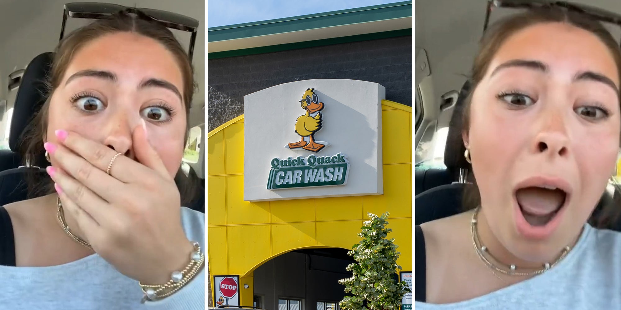 Teen gets automatic car wash at Quick Quack