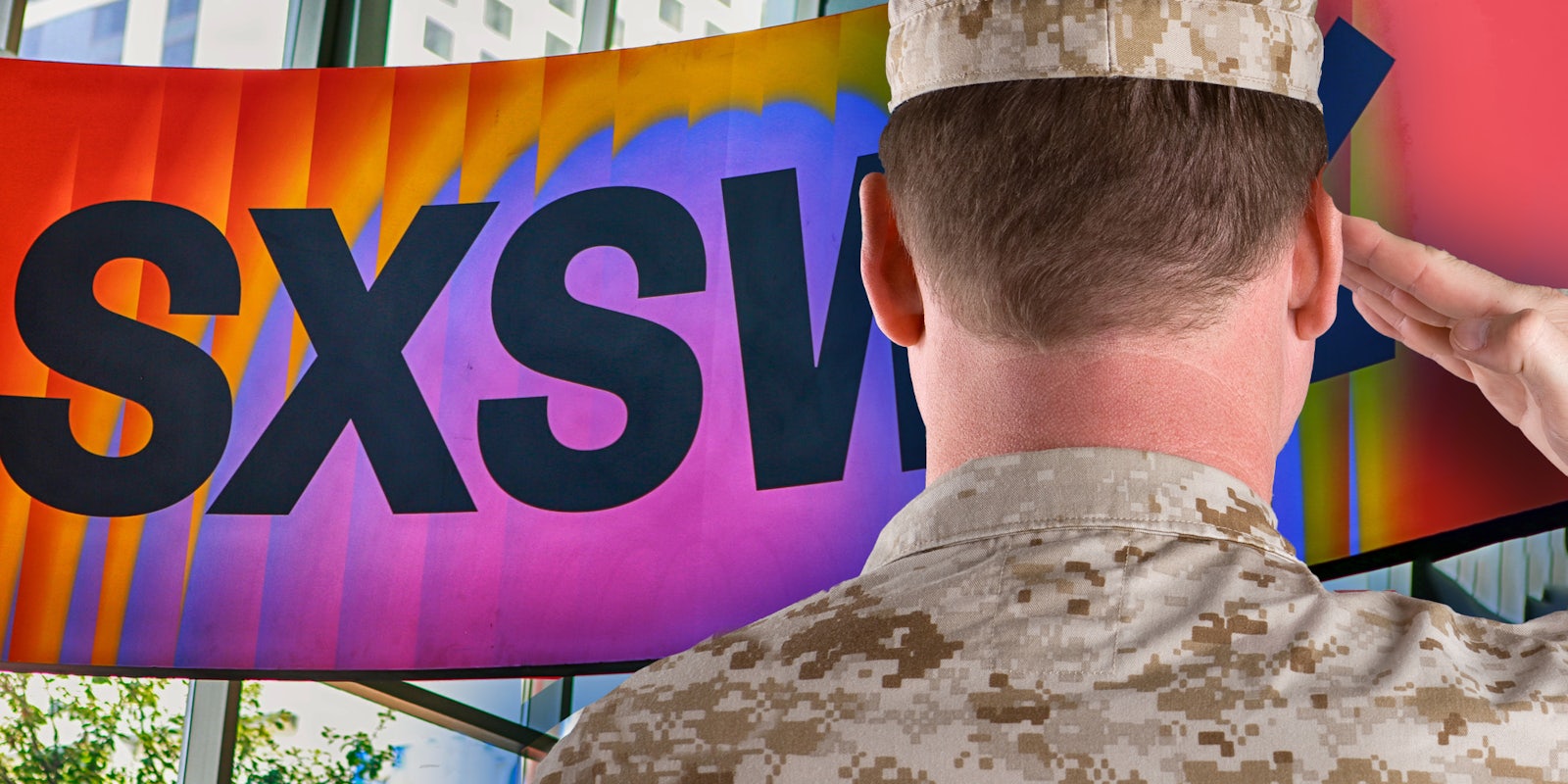 US Soldier saluting SXSW