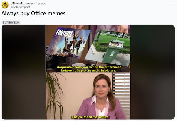 they're the same picture meme from The Office 