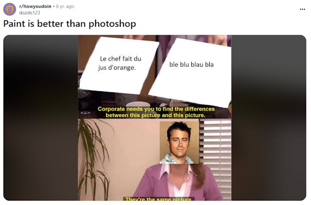 they're the same picture meme but with Joey from 'Friends'