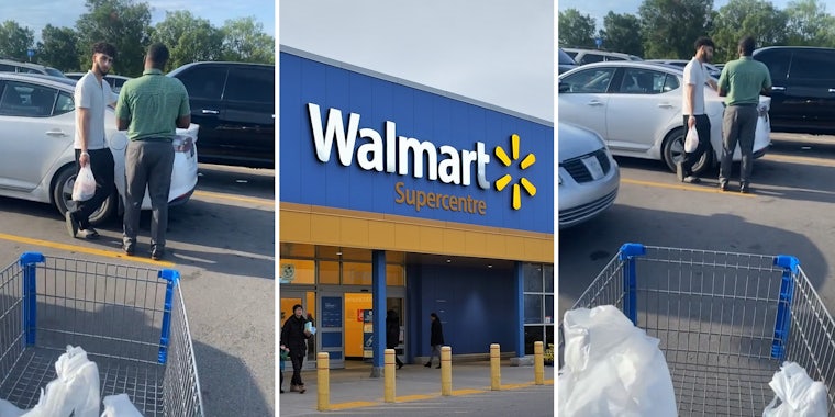 Walmart shopper confronts men after she catches them leaning on her car