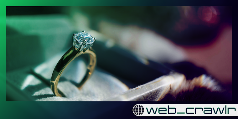 An engagement ring. The Daily Dot newsletter web_crawlr logo is in the bottom right corner.