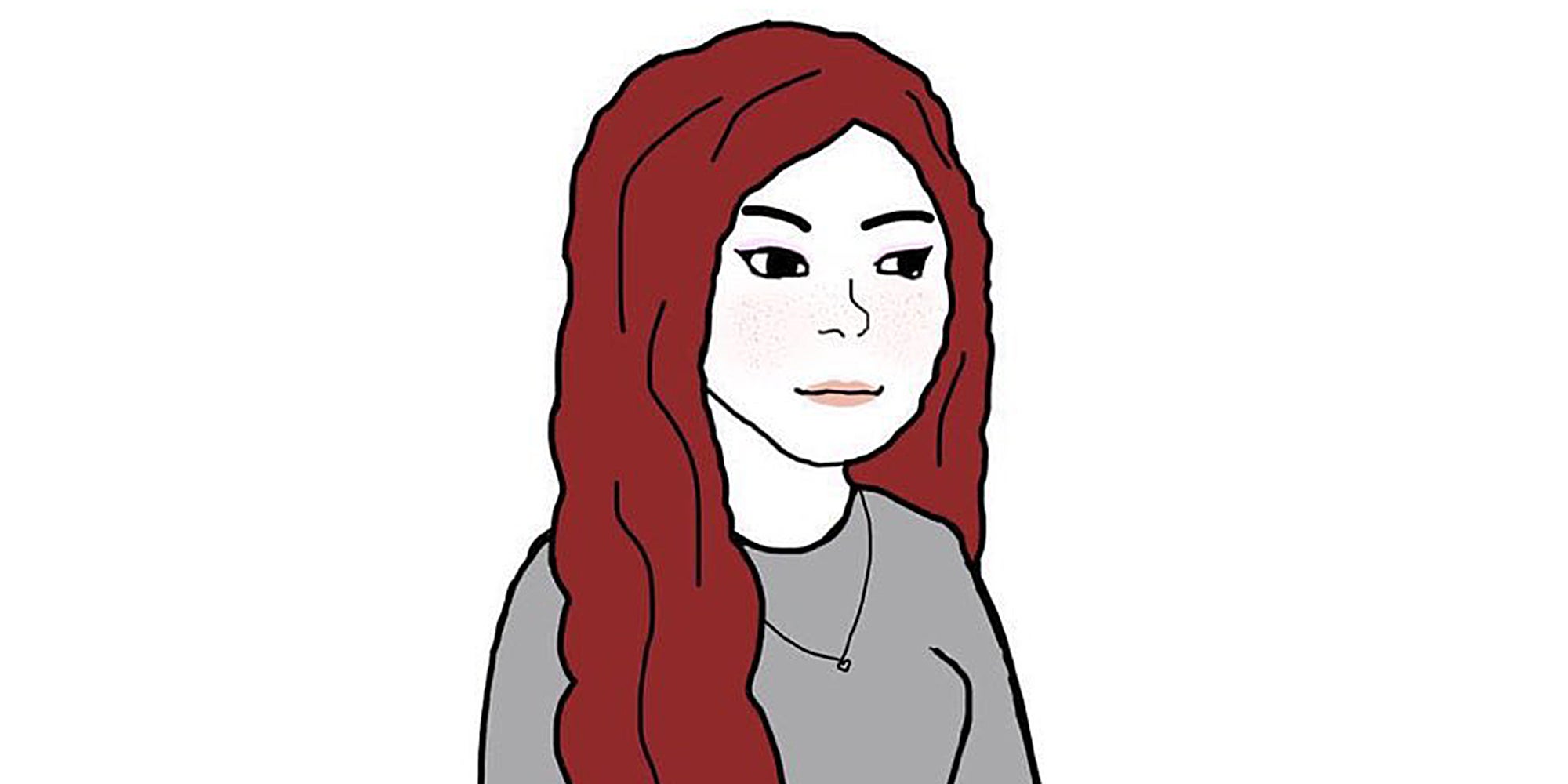 drawing of woman with red hair