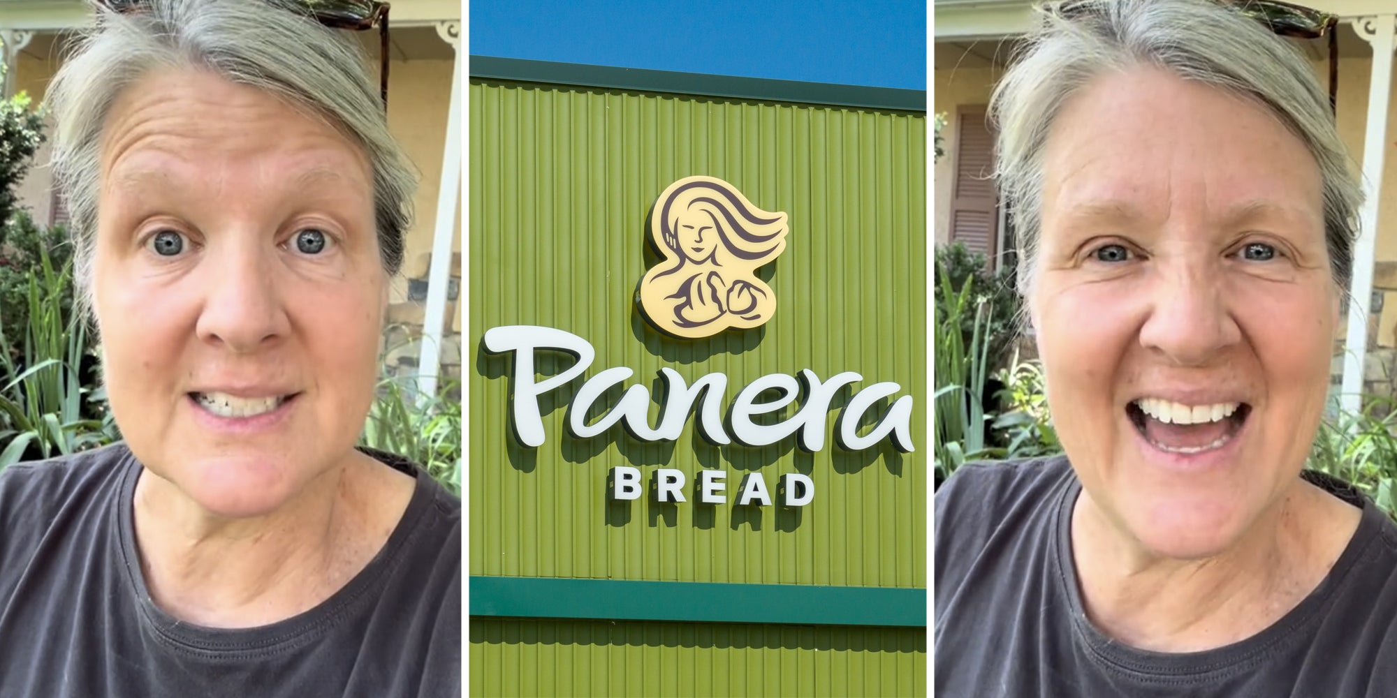 Woman talking(l+r), Panera(c)