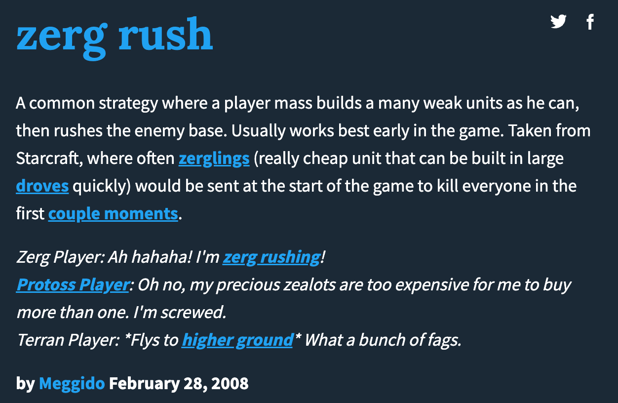 zerg rush definition