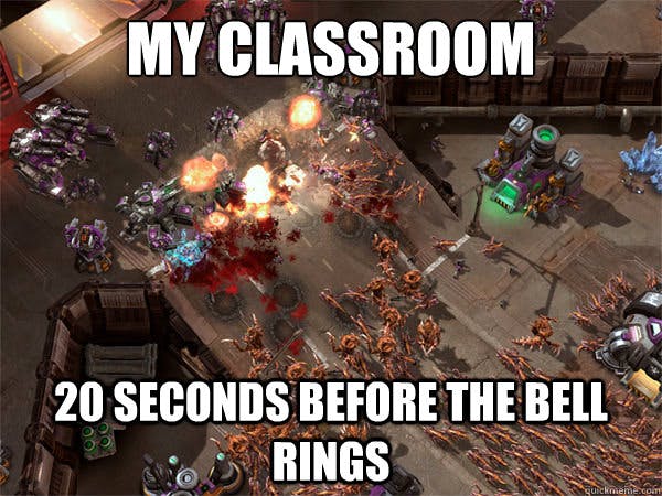 zerg rush teacher meme