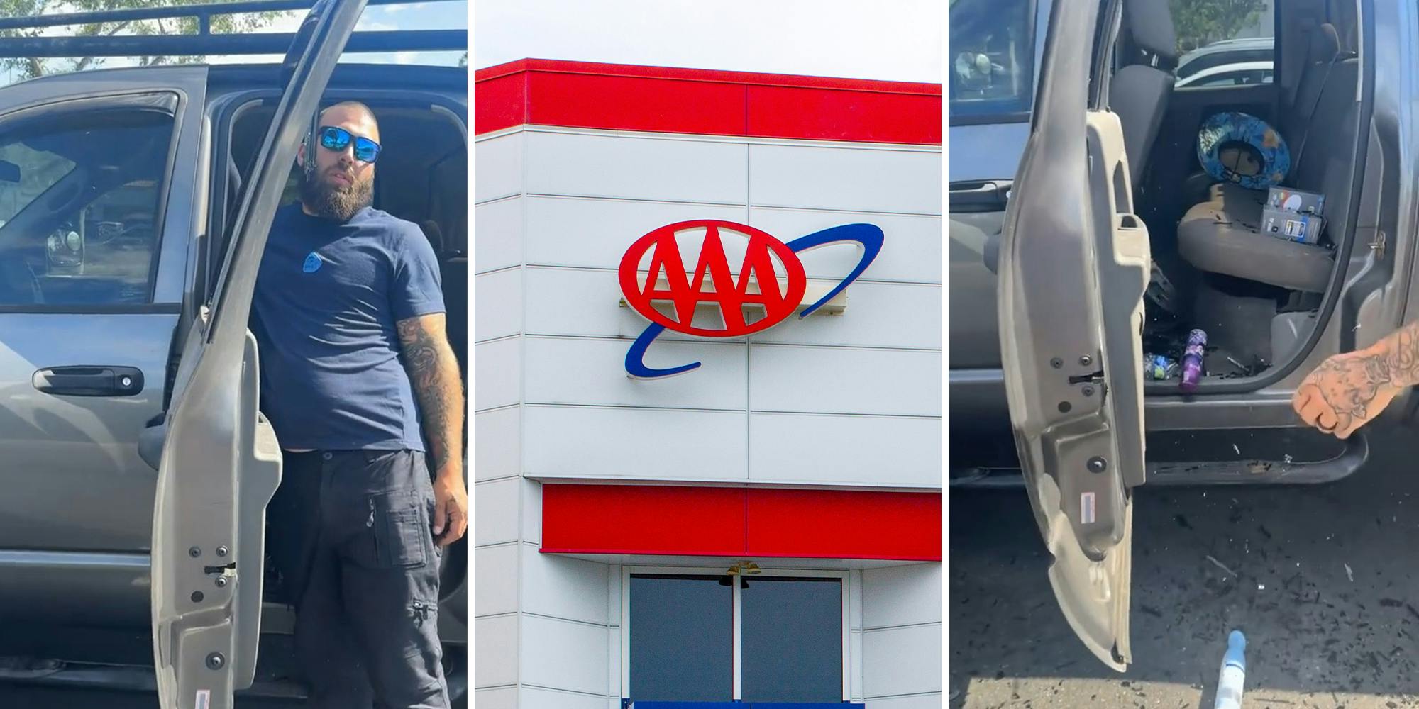 Man gets sick of waiting for AAA to unlock car door, does something shocking instead