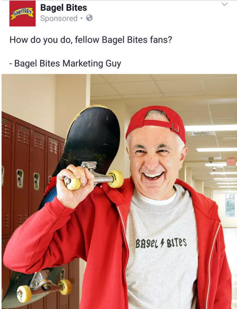 Bagel Bites How Do You Do Fellow Kids meta ad on Facebook