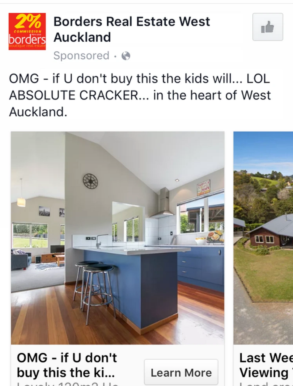 Borders Real Estate How Do You Do Fellow Kids ad as posted on Imgur