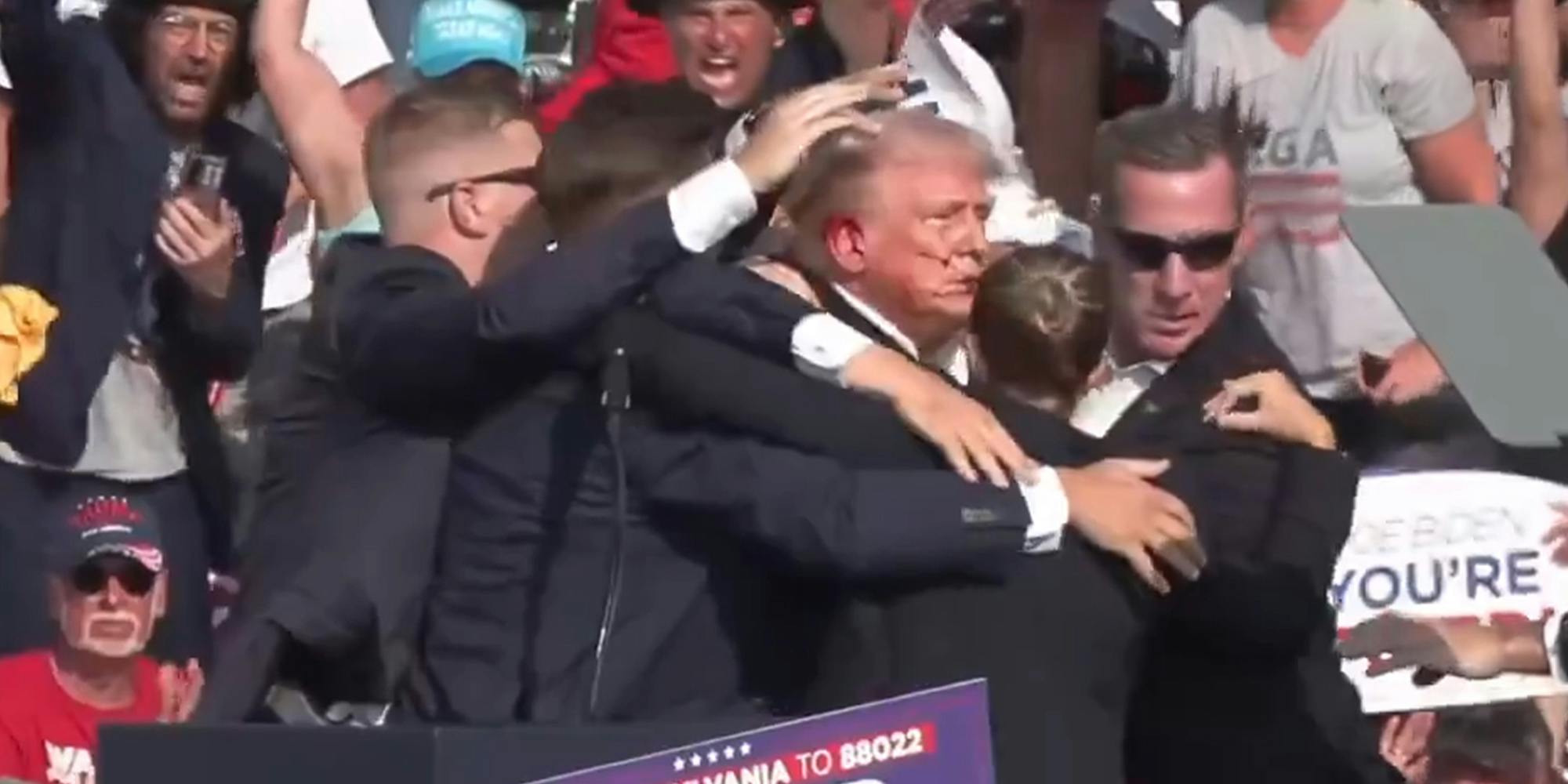 Trump Bleeding From Ear After Being Shot