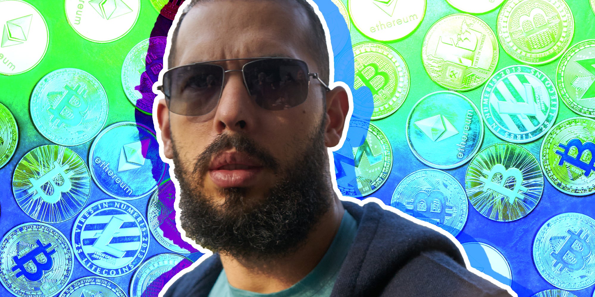 Andrew Tate over bitcoins