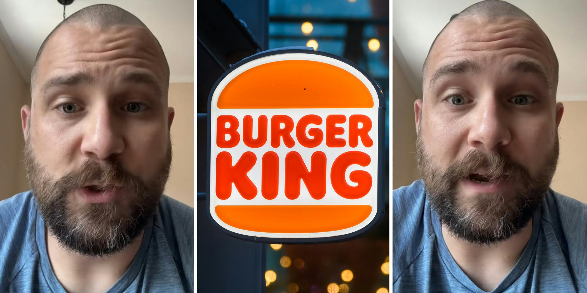 Man talking(l+r), Burger King(c)