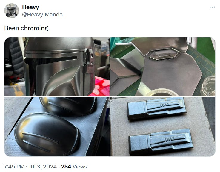 Chroming meme with items from The Mandalorian.