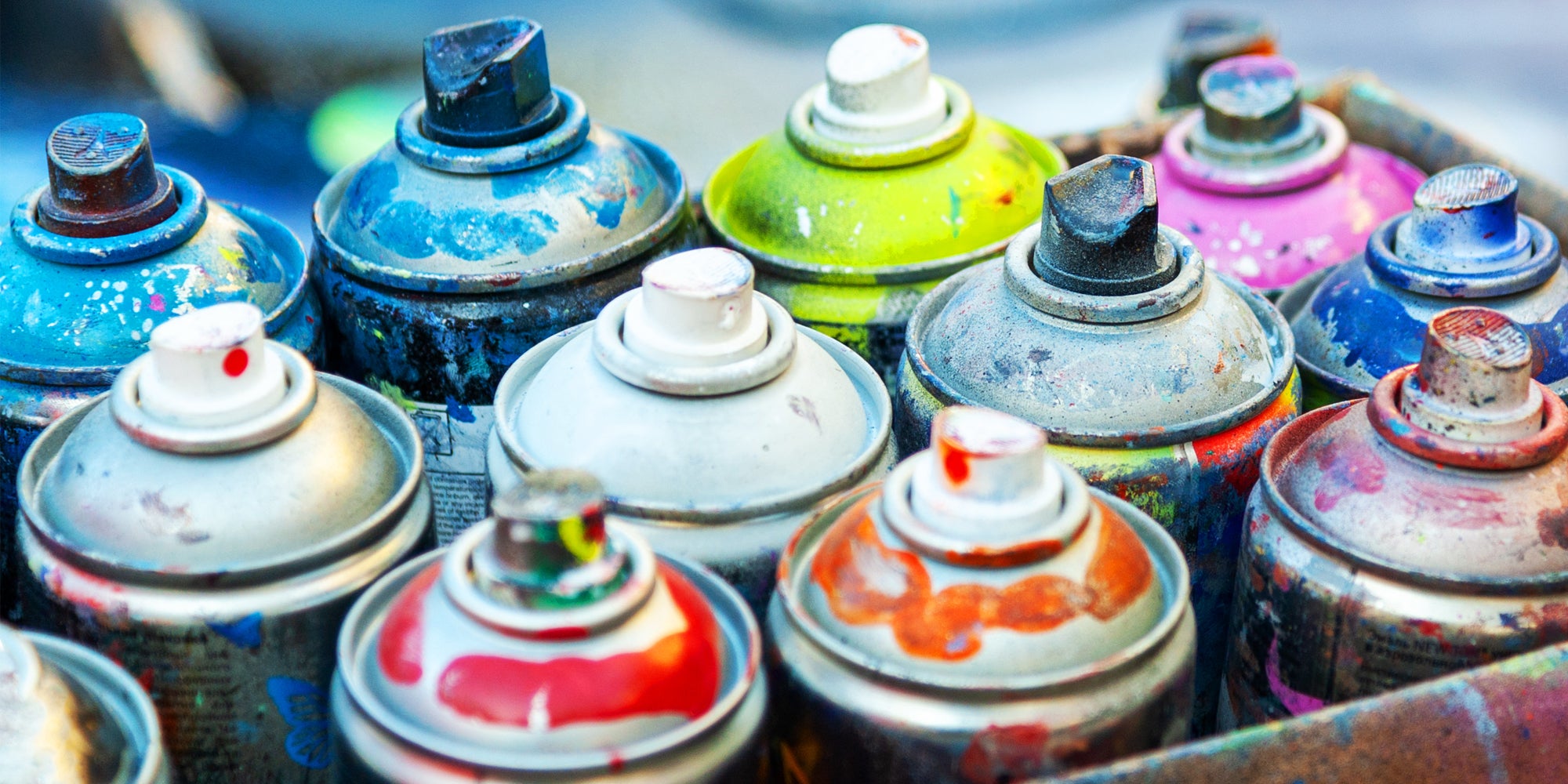 Spray paint cans