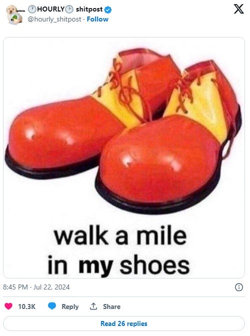 walk a mile in my shoes clown shoes