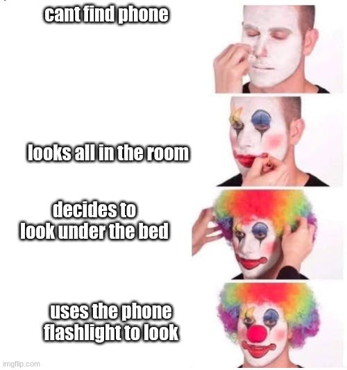 looking for phone with phone clown meme