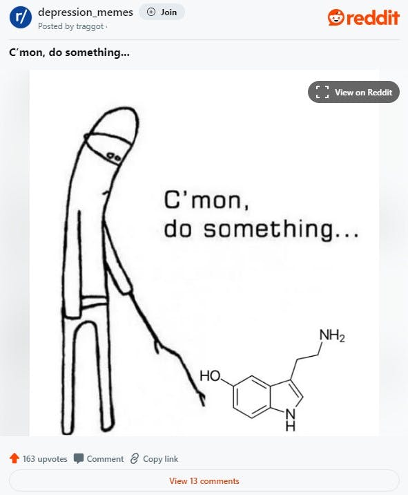 c'mon do something meme featuring serotonin