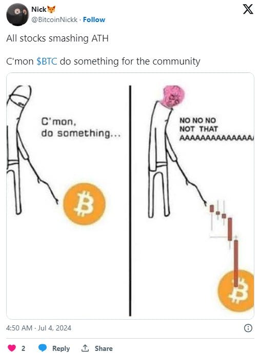 cmon do something meme featuring bitcoin, which then crashses