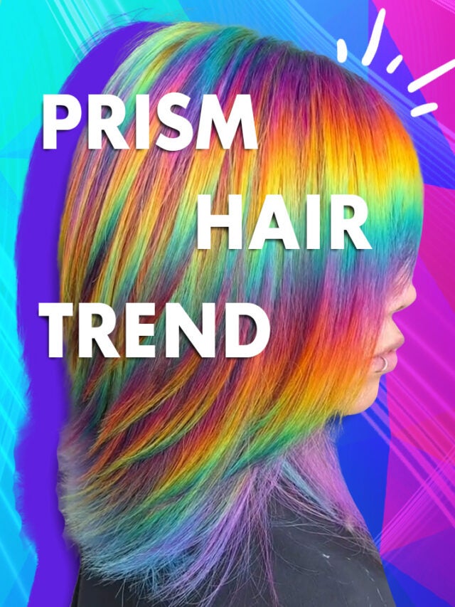 woman over blue and purple