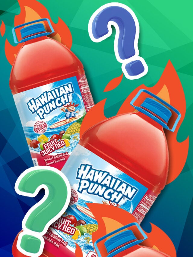 Hawaiian Punch over green and blue