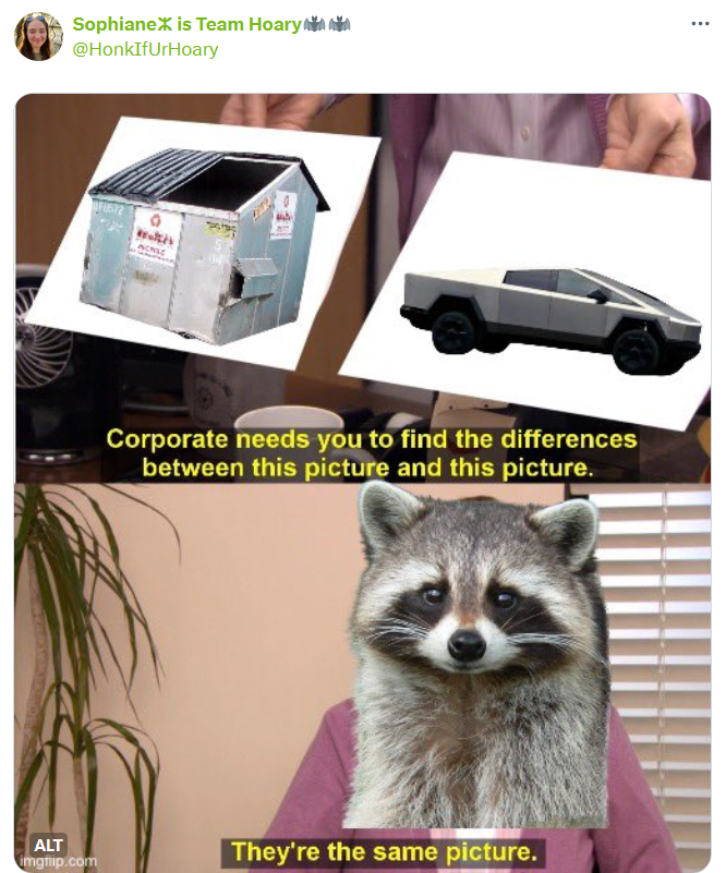 Cybertruck meme in the 'they're the same picture' format.