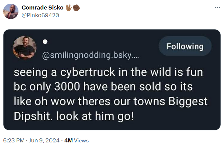 Cybertruck meme tweet screenshot.