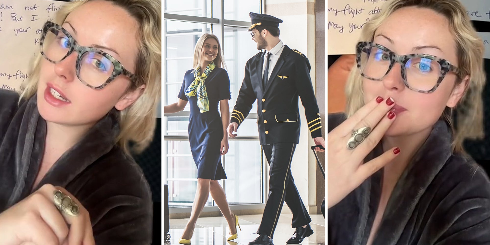 Man hands flight attendant a note. She can’t believe what it says